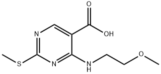 4-[(2-甲氧基乙基)氨基]-2-(甲硫基)-5-嘧啶羧酸 结构式