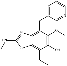 6-Benzothiazolol,  7-ethyl-5-methoxy-2-(methylamino)-4-(3-pyridinylmethyl)- 结构式