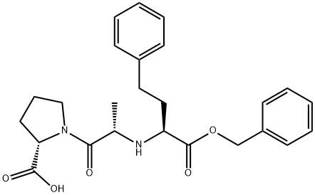 （S）-1- [N- [3-苯基-1-[（苯基甲氧基）羰基]丙基] -L-丙氨酰基] -L-脯氨酸 结构式