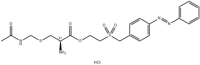 2-[[4-(phenylazo)benzyl]sulphonyl]ethyl S-(acetamidomethyl)-L-cysteinate monohydrochloride 结构式