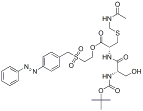 2-[[4-(phenylazo)benzyl]sulphonyl]ethyl S-(acetamidomethyl)-N-[N-(tert-butoxycarbonyl)-L-seryl]-L-cysteinate  结构式