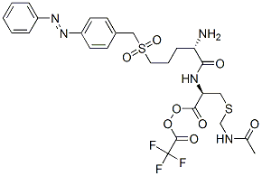 2-[[p-(phenylazo)benzyl]sulphonyl]ethyl S-(acetamidomethyl)-N-L-seryl-L-cysteinate, mono(trifluoroacetate) 结构式