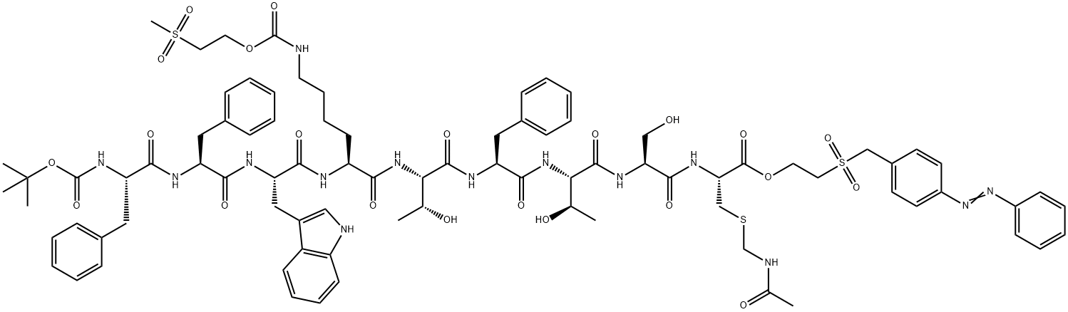 l-Cysteine, S-[(acetylamino)methyl]-N-[N-[N-[N-[N-[N2-[N-[N-[N-[(1,1-dimethylethoxy)carbonyl]-l-phenylalanyl]-l-phenylalanyl]-l-tryptophyl]-N6-[[2-(methylsulfonyl)ethoxy]carbonyl]-l-lysyl]-l-threonyl]-l-phenylalanyl]-l-threonyl]-l-seryl]-, 结构式