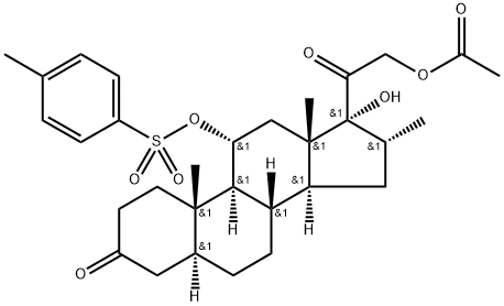 11-alpha,17-alpha,21-trihydroxy-16-alpha-methyl-5-alpha-pregnane-3,20-dione 21-acetate-11-(toluene-4-sulphonate) 结构式