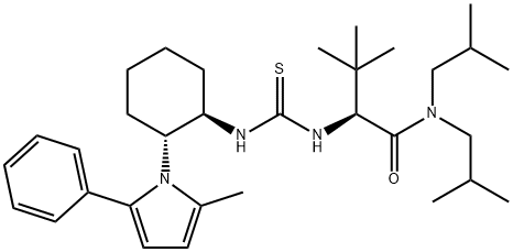 (2S)-3,3-二甲基-2-[[[[(1R,2R)-2-(2-甲基-5-苯基-1H-吡咯-1-基)环己基]氨基]硫代甲基]氨基]-N,N-双(2-甲基丙基)丁酰胺 结构式