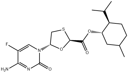 (2R,5S)-5-(5-氟胞嘧啶-1-基)-1,3-氧硫杂环戊烷-2-羧酸薄荷醇酯 结构式