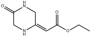 Acetic acid, (5-oxopiperazinylidene)-, ethyl ester, (2E)- (9CI) 结构式