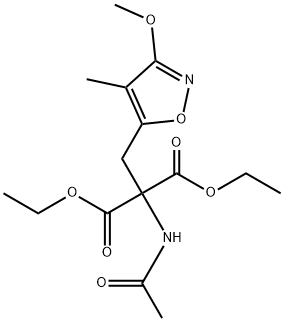 Propanedioic acid, (acetylamino)(3-methoxy-4-methyl-5-isoxazolyl)methyl-, diethyl ester 结构式