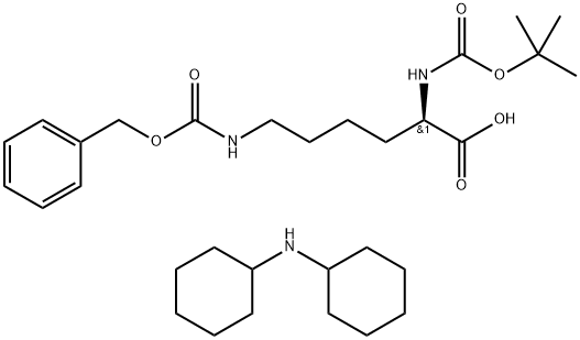 N-叔丁氧羰基-N'-苄氧羰基-D-赖氨酸 结构式