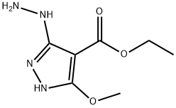 1H-Pyrazole-4-carboxylicacid,3-hydrazino-5-methoxy-,ethylester(9CI) 结构式