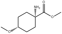 Cyclohexanecarboxylic acid, 1-amino-4-methoxy-, methyl ester, trans- (9CI) 结构式