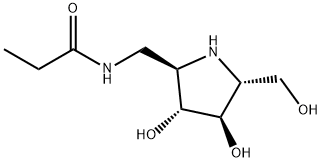 Propanamide, N-[[(2R,3R,4R,5R)-3,4-dihydroxy-5-(hydroxymethyl)-2-pyrrolidinyl]methyl]- (9CI) 结构式