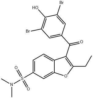 3-(3,5-dibromo-4-hydroxybenzoyl)-2-ethyl-N,N-dimethylbenzofuran-6-sulfonamide