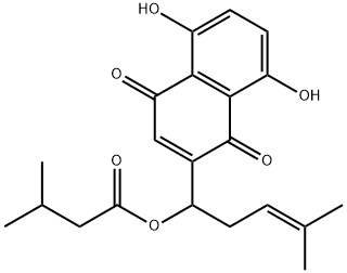 异戊酰紫草素 结构式