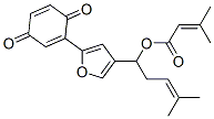 (-)-3-Methyl-2-butenoic acid 1-[2-(3,6-dioxo-1,4-cyclohexadien-1-yl)-4-furanyl]-4-methyl-3-pentenyl ester 结构式