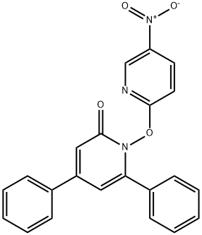 1-(5-nitro-2-pyridyloxy)-4,6-diphenyl-2-pyridone 结构式