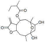 2-Methylbutanoic acid [dodecahydro-7,9-dihydroxy-6,10-dimethyl-3-methylene-2-oxo-6,9-epoxycyclodeca[b]furan-4-yl] ester 结构式