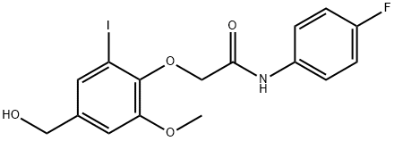 ACETAMIDE, N-(4-FLUOROPHENYL)-2-[4-(HYDROXYMETHYL)-2-IODO-6-METHOXYPHENOXY]- 结构式