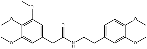 N-(3,4-二甲氧基苯乙基)-2-(3,4,5-三甲氧基苯基)乙酰胺 结构式