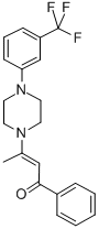 1-Phenyl-3-(4-(3-(trifluoromethyl)phenyl)-1-piperazinyl)-2-buten-1-one 结构式