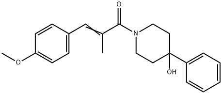 1-(3-(4-Methoxyphenyl)-2-methyl-1-oxo-2-propenyl)-4-phenyl-4-piperidin ol 结构式