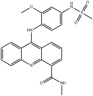 4-Acridinecarboxamide, 9-((2-methoxy-4-((methylsulfonyl)amino)phenyl)a mino)-N-methyl- 结构式