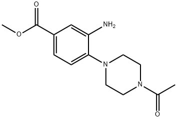 4-(4-乙酰哌嗪-1-基)-3-氨基苯甲酸甲酯 结构式