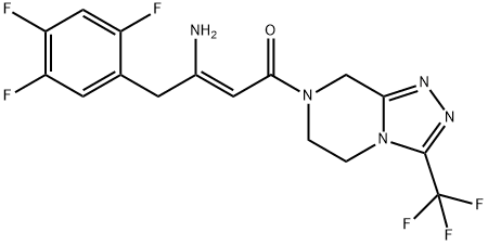 (2Z)-4-氧代-4-[3-(三氟甲基)-5,6-二氢-[1,2,4]三唑并[4,3-a]吡嗪-7(8H)-基]-1-(2,4,5-三氟苯基)丁-2-烯-2-胺 结构式