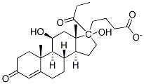 (11beta,17alpha)-11,17-dihydroxy-17-(1-oxopropyl)androst-4-en-3-one 17-butyrate 结构式
