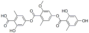 4-[(2,4-Dihydroxy-6-methylbenzoyl)oxy]-2-methoxy-6-methylbenzoic acid 4-carboxy-3-hydroxy-5-methylphenyl ester 结构式