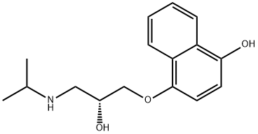 4-[(2R)-2-羟基-3-[(1-甲基乙基)氨基]丙氧基]-1-萘酚 结构式