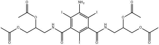 5-AMino-N,N'-bis(2,3-dihydroxypropyl)-2,4,6-triiodo-1,3-benzenedicarboxaMide Tetraacetate 结构式