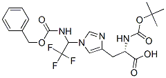 1-[1-[[(benzyloxy)carbonyl]amino]-2,2,2-trifluoroethyl]-N-(tert-butoxycarbonyl)-L-histidine 结构式