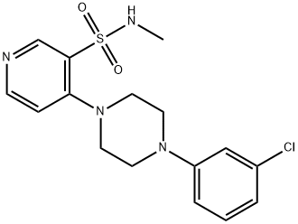 N-Methyl-4-[4-(3-chlorophenyl)piperazin-1-yl]pyridine-3-sulfonamide 结构式