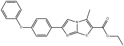 3-METHYL-6-(4-PHENOXYPHENYL)IMIDAZO[2,1-B]THIAZOLE-2-CARBOXYLIC ACID ETHYL ESTER 结构式