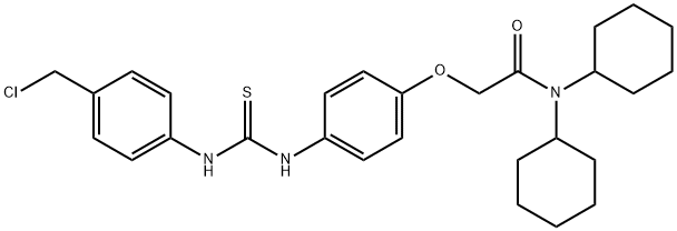 2-(4-((((4-(Chloromethyl)phenyl)amino)thioxomethyl)amino)phenoxy)-N,N- dicyclohexylacetamide 结构式