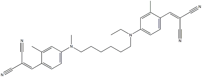 [[4-[[6-[[4-(2,2-dicyanovinyl)-3-methylphenyl]ethylamino]hexyl]methylamino]-2-methylphenyl]methylene]malononitrile 结构式