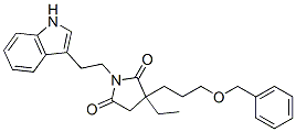 2-[3-(Benzyloxy)propyl]-2-ethyl-N-[2-(1H-indol-3-yl)ethyl]succinimide 结构式