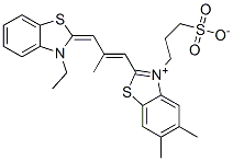 2-[3-(3-ethyl-3H-benzothiazol-2-ylidene)-2-methylprop-1-enyl]-5,6-dimethyl-3-(3-sulphonatopropyl)benzothiazolium