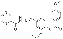 2-ETHOXY-4-(2-(2-PYRAZINYLCARBONYL)CARBOHYDRAZONOYL)PHENYL 4-METHOXYBENZOATE 结构式