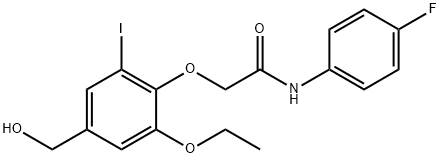 2-[2-ETHOXY-4-(HYDROXYMETHYL)-6-IODOPHENOXY]-N-(4-FLUOROPHENYL)-ACETAMIDE 结构式