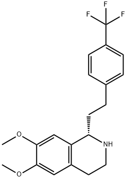 6,7-二甲氧基-1(S)-[2-[4-三氟甲基)苯基]乙基]-1,2,3,4-四氢异喹啉 结构式