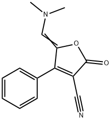 5-(dimethylaminomethylidene)-2-oxo-4-phenyl-furan-3-carbonitrile 结构式