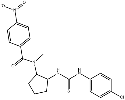 Benzamide, N-(2-((((4-chlorophenyl)amino)thioxomethyl)amino)cyclopenty l)-N-methyl-4-nitro- 结构式