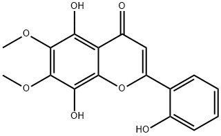 4H-1-Benzopyran-4-one, 5,8-dihydroxy-2-(2-hydroxyphenyl)-6,7-dimethoxy - 结构式