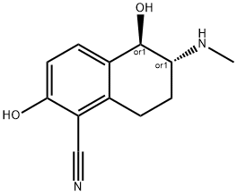 1-Naphthalenecarbonitrile, 5,6,7,8-tetrahydro-2,5-dihydroxy-6-(methylamino)-, trans- (9CI) 结构式