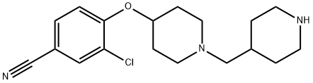3-Chloro-4-(1-piperidin-4-ylMethyl-piperidin-4-yloxy)benzonitrile 结构式