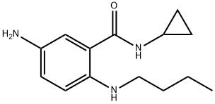 Benzamide, 5-amino-2-(butylamino)-N-cyclopropyl- (9CI) 结构式