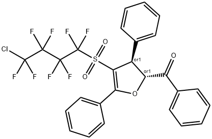 ((2S,3R)-4-(4-CHLORO-1,1,2,2,3,3,4,4-OCTAFLUOROBUTYLSULFONYL)-3,5-DIPHENYL-2,3-DIHYDROFURAN-2-YL)(PHENYL)METHANONE 结构式