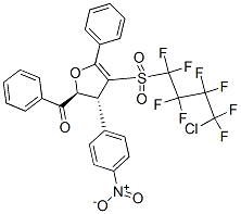 ((2S,3R)-4-(4-CHLORO-1,1,2,2,3,3,4,4-OCTAFLUOROBUTYLSULFONYL)-3-(4-NITROPHENYL)-5-PHENYL-2,3-DIHYDROFURAN-2-YL)(PHENYL)METHANONE 结构式